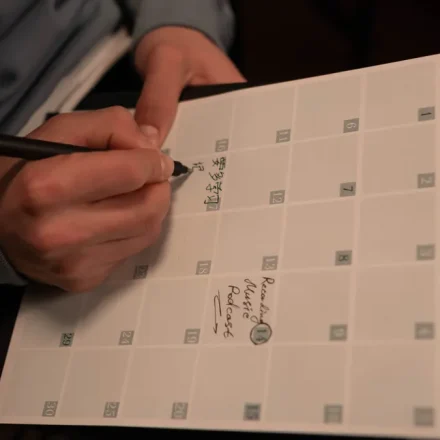 Handwriting in a content planner